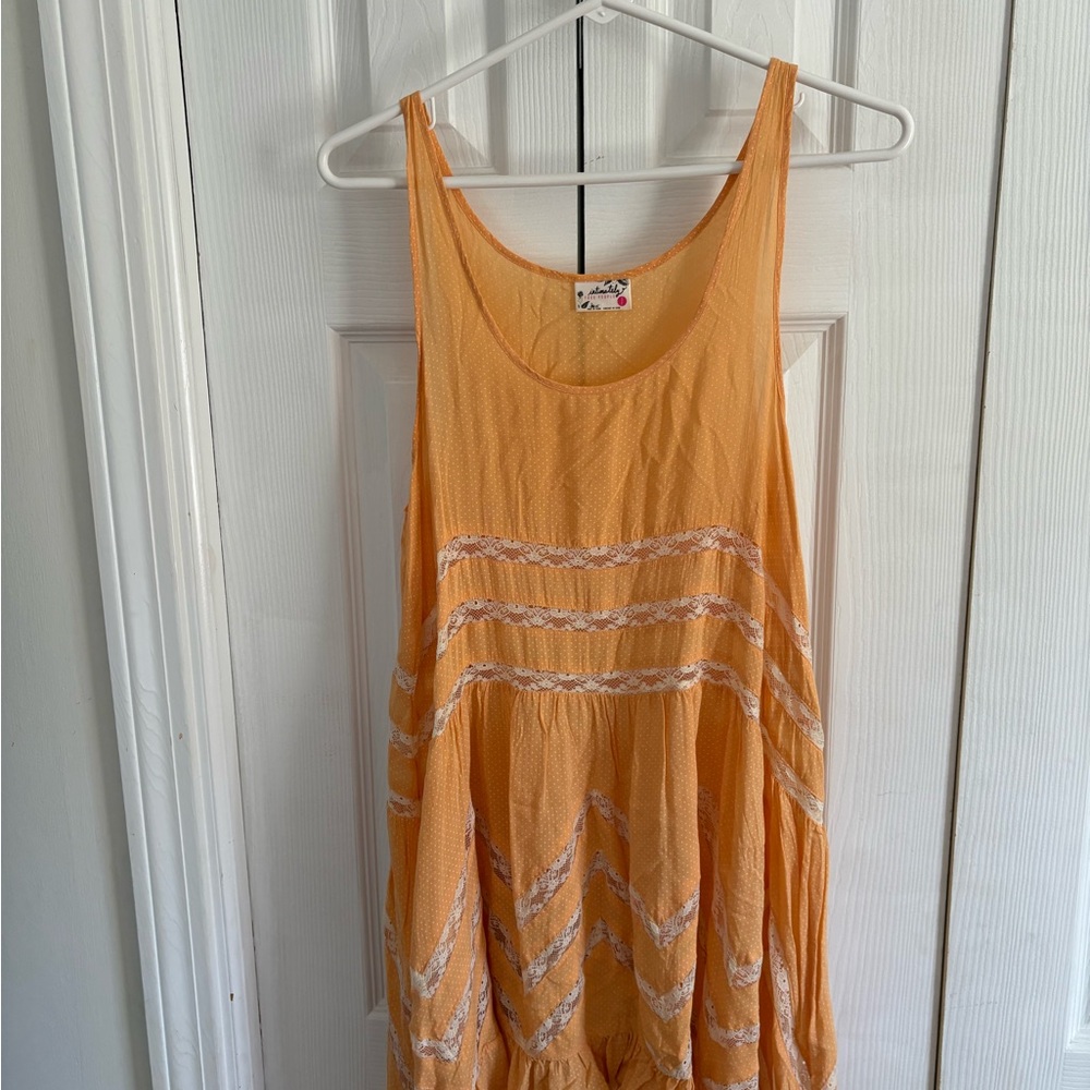 Free People Peach Polka Dot Tank Top
